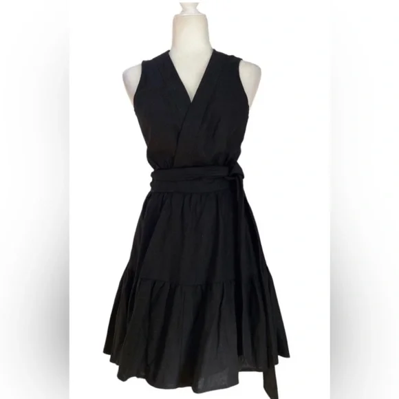 Christian Lacroix Dresses | Christian Lacroix Linen Blend Tiered Wrap Dress Black Size M Nwt | Color: Black | Size: M | Rehive_Wardrobe's Closet Christian Lacroix Dresses | Christian Lacroix Linen Blend Tiered Wrap Dress Black Size M Nwt | Color: Black | Size: M | Rehive_Wardrobe's Closet